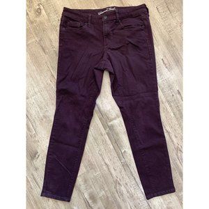 Universal Thread Mid Rise Ankle Skinny Jeans Burgundy Women's Size 10/30R